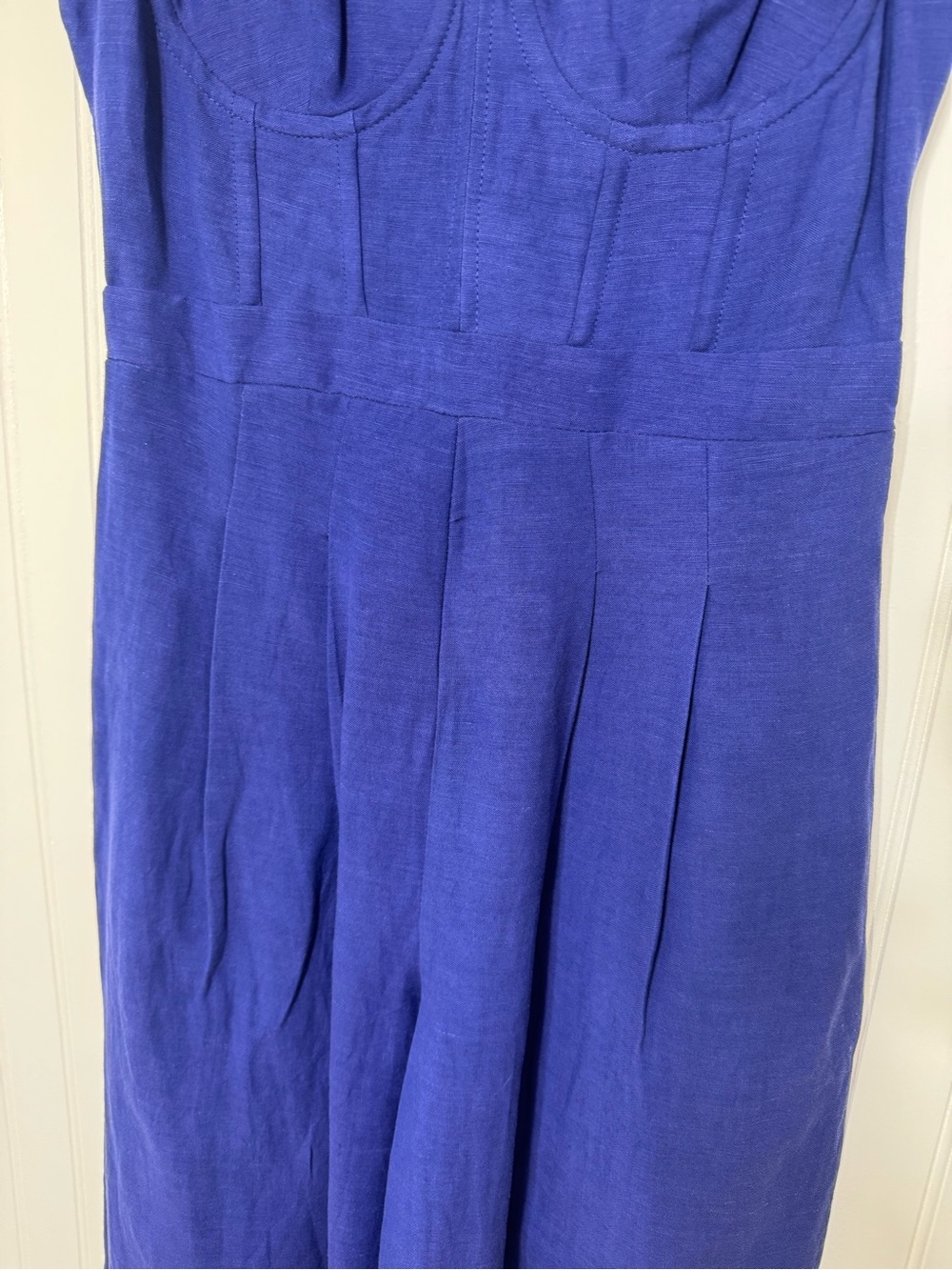 ASTR the Label Caspar Blue Wide Leg Jumpsuit Medium Linen Blend Corset Summer - Picture 4 of 15
